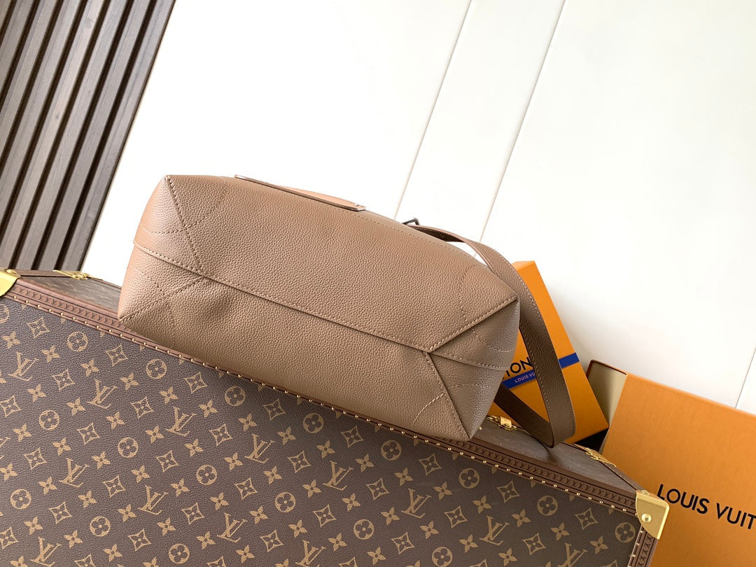 LV Steamer 30 Brown Suede Leather