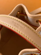 LV Nano Noé Bag White Beige Monogram Canvas Cowhide 281677
