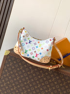 LV Boulogne PM Bag White Beige Monogram Canvas Cowhide 281679