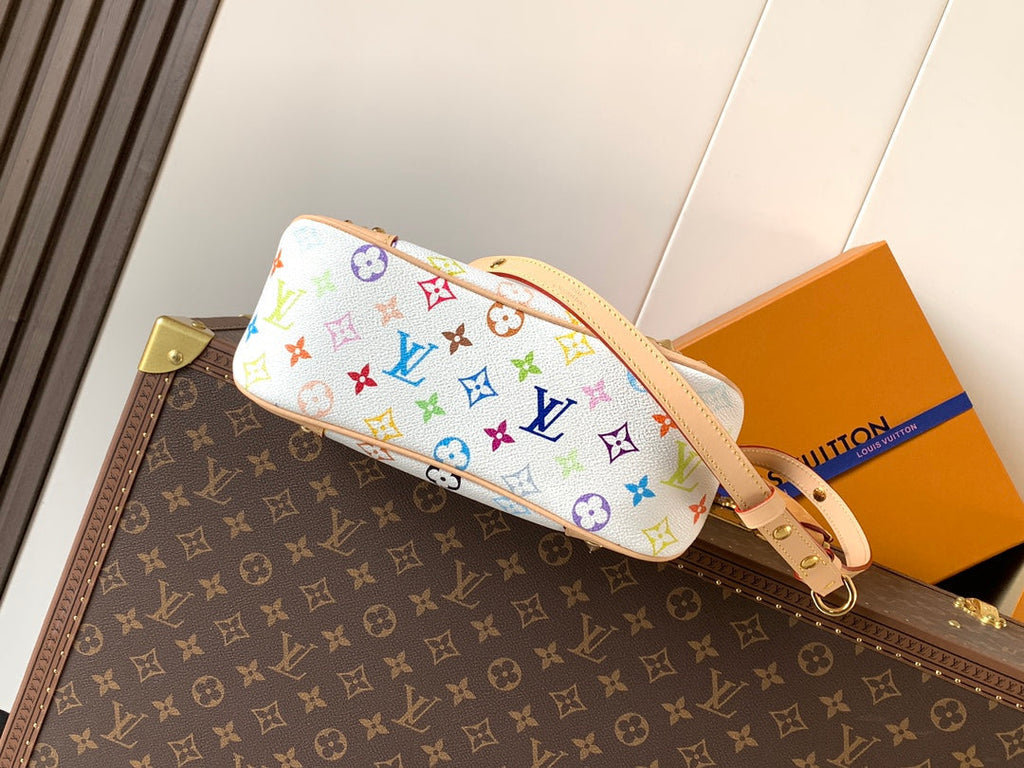 LV Boulogne PM Bag White Beige Monogram Canvas Cowhide 281679