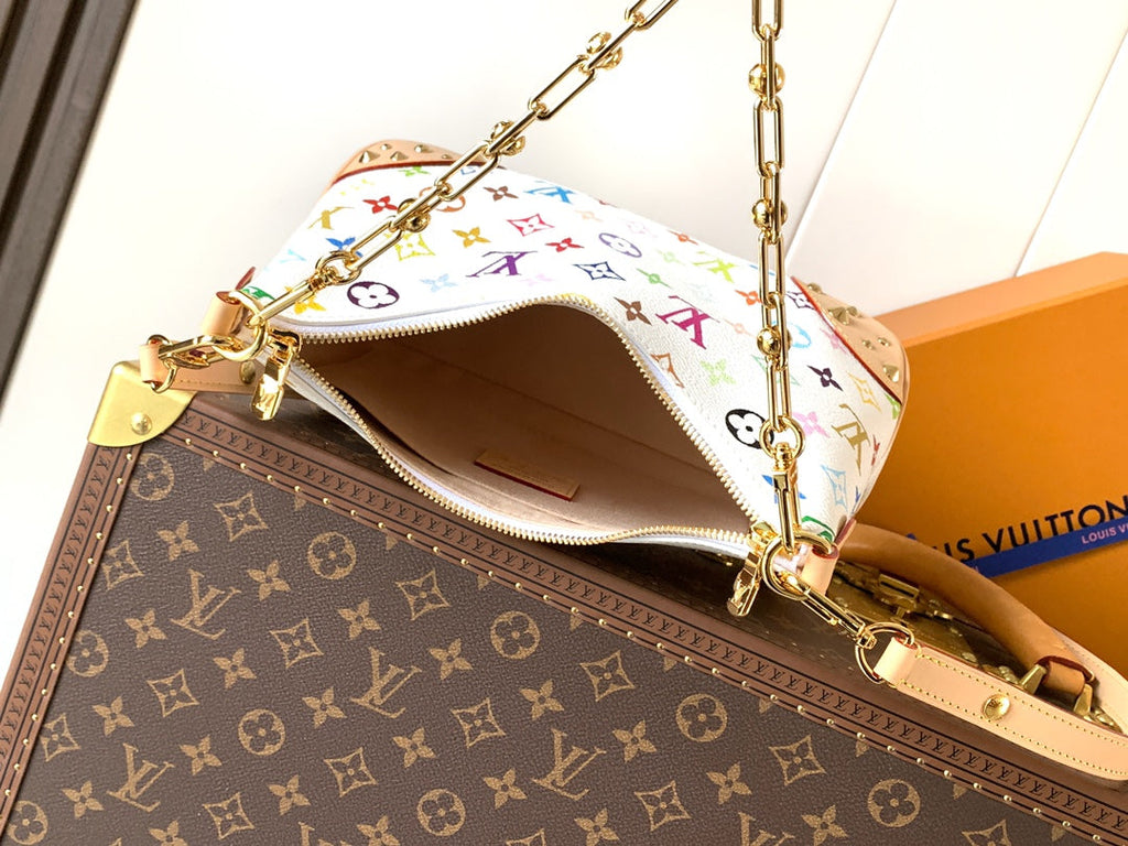 LV Boulogne PM Bag White Beige Monogram Canvas Cowhide 281679
