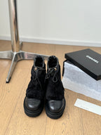 CC Ankle Boots Black Calfskin And Fleece