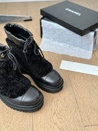 CC Ankle Boots Black Calfskin And Fleece