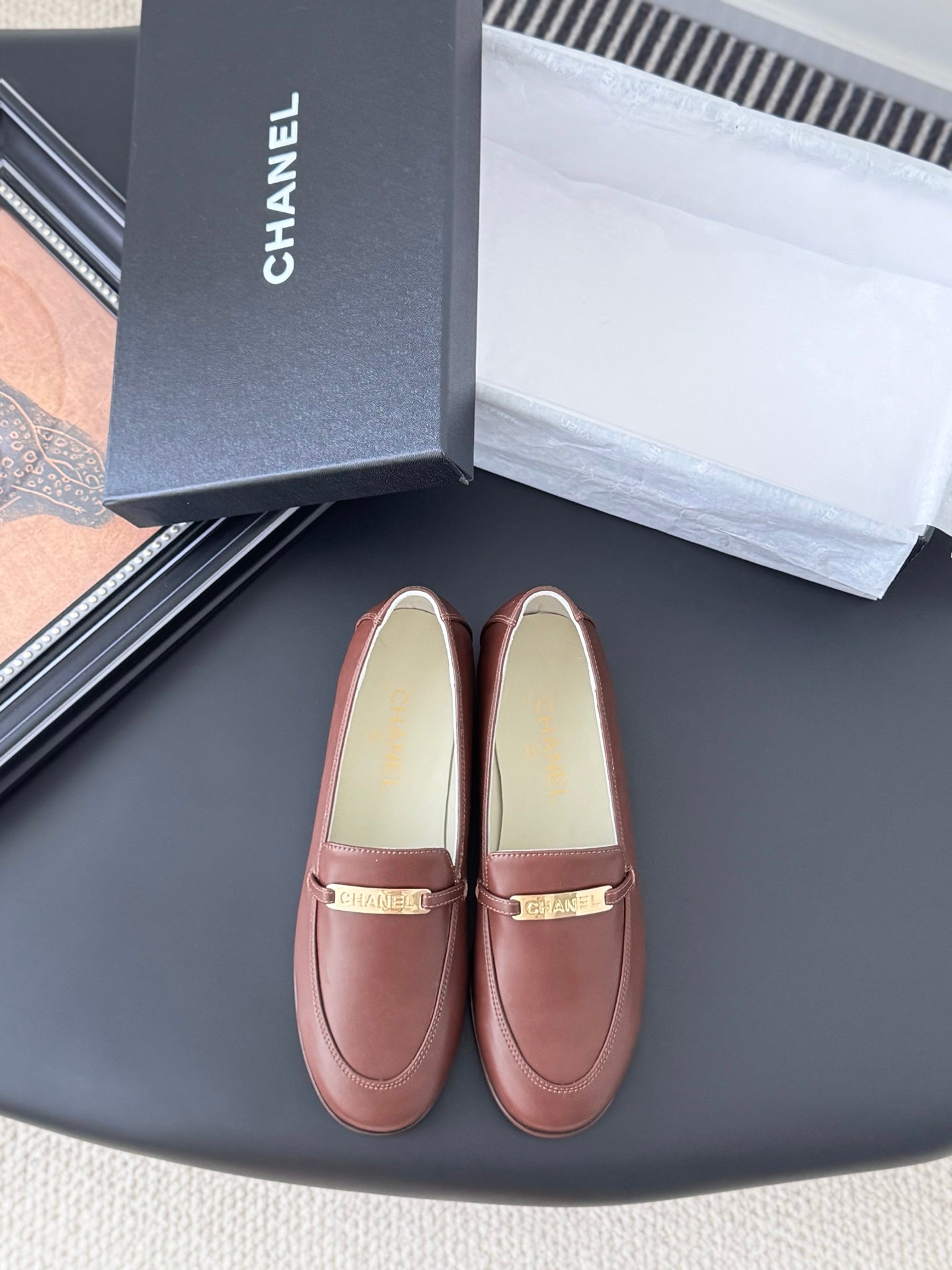 CC 25K   Finition Main Loafers Reddish Brown Calfskin 458642
