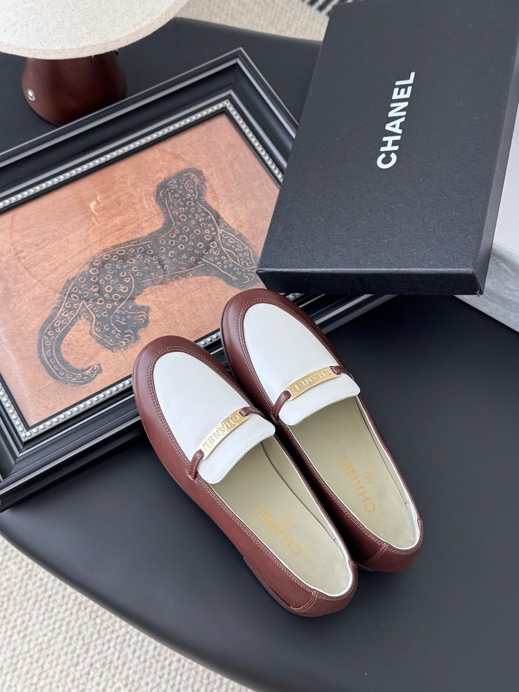 CC 25K   Finition Main Loafers Reddish Brown White Calfskin 458643