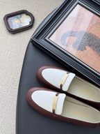 CC 25K   Finition Main Loafers Reddish Brown White Calfskin 458643
