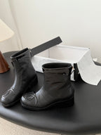 CC 2025   Cambon Mid-Calf Short Boots Black Cowhide 550635