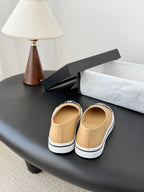 CC 26P Ballet Flat Black Beige Patent Leather Lambskin 670802