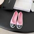CC 26P Ballet Flat Black Pink Patent Leather Lambskin 670803