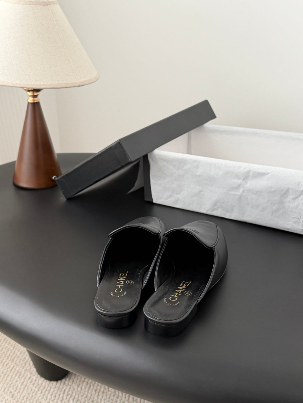 CC 26SS Loafers Mule Black Lambskin 670818