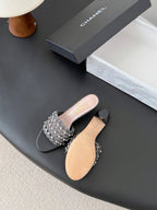 CC 26SS Sandals Black Woven Lambskin 670629