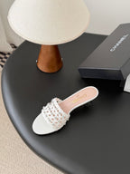 CC 26SS Sandals White Woven Lambskin 670633