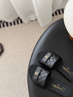 CC 26C Slippers Black Quited Lambskin 670607