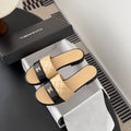 CC 26C Slippers Black Beige Quited Lambskin 670608