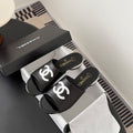CC 26SS Mary Jane Slippers Black Lambskin Patent Leather 670614