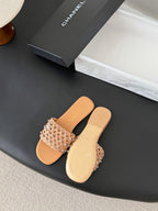 CC 26SS Slipper Beige Woven Lambskin 670626