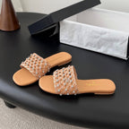 CC 26SS Slipper Beige Woven Lambskin 670626