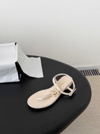 CC Strappy Sandals Cream Suede Sheepskin 670381