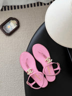 CC Strappy Sandals Pink Suede Sheepskin 670383