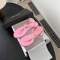 CC Strappy Sandals Pink Suede Sheepskin 670383