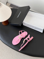 CC Strappy Sandals Pink Sheepskin 670384