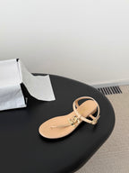 CC Strappy Sandals Beige Sheepskin 670392