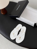 CC 2026 Thong Sandal White Calfskin 675902