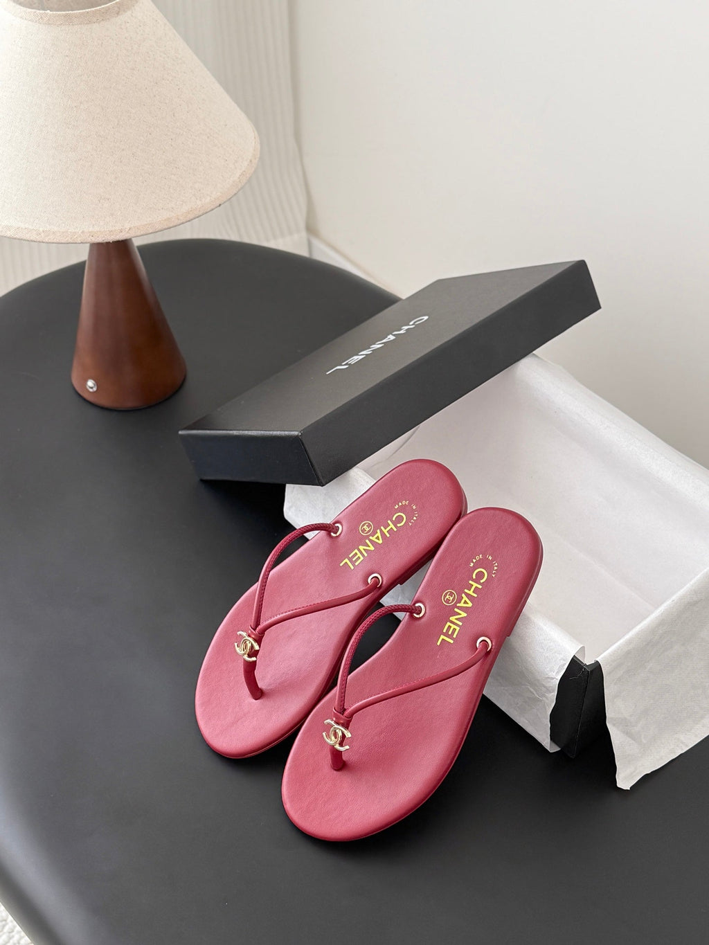 CC 2026 Thong Sandal Burgundy Calfskin 675901