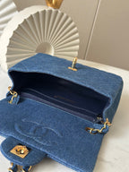 CC Mini Classic Handbag Blue Denim GHW