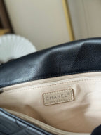 CC Messenger Weekender Flap Tote Bag Black Caviar SHW