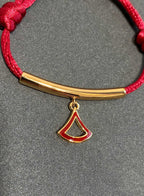 BVL 1 MOTIF LUCKY RED BRACELET GOLD