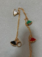 BVL 4 MOTIF MOP GOLD DOUBLE CHAIN BRACELET