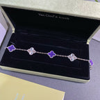 VCA Clover    Violet 5 Motifs Sliver Bracelet