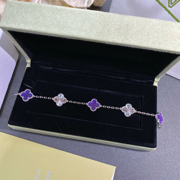 VCA Clover    Violet 5 Motifs Sliver Bracelet