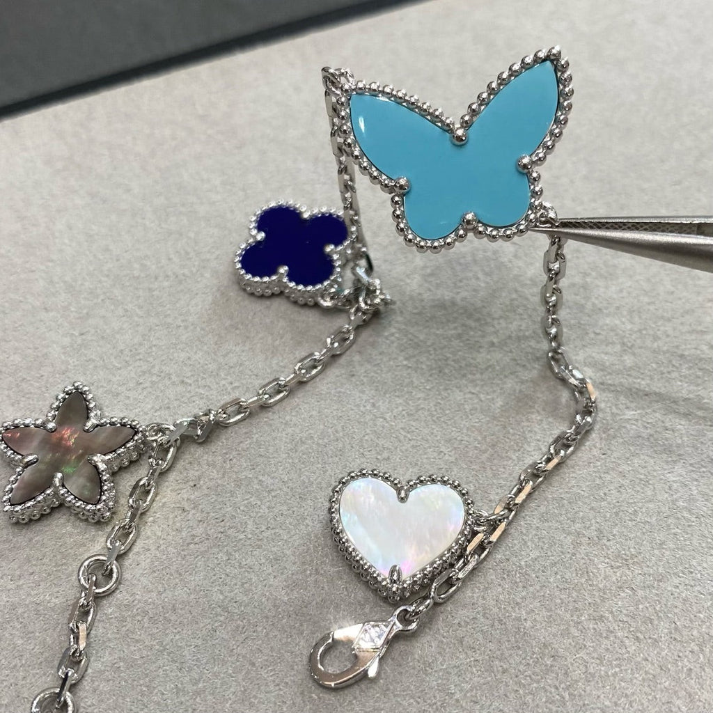 VCA Lucky Limited Four-Flower Sliver Bracelet