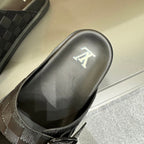 LV DAD SANDAL BLACK DAMIER CALFSKIN
