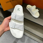LV DAD SANDAL WHITE DAMIER CALFSKIN