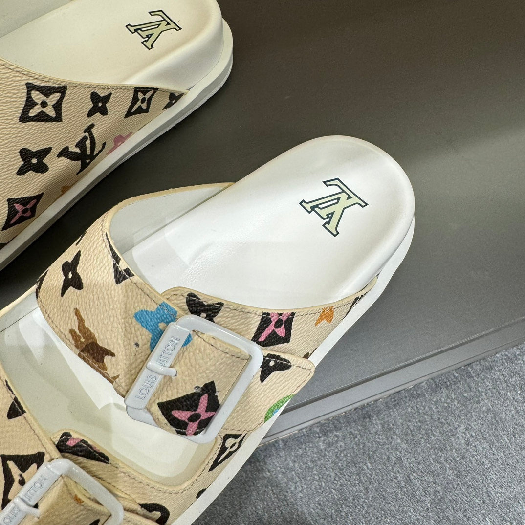 LV DAD SANDAL BEIGE CREAM MONOGRAM CALFSKIN