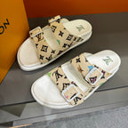 LV DAD SANDAL BEIGE CREAM MONOGRAM CALFSKIN