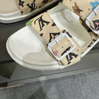 LV DAD SANDAL BEIGE CREAM MONOGRAM CALFSKIN