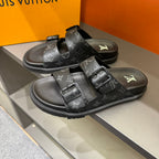 LV DAD SANDAL BLACK MONOGRAM CALFSKIN