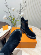 LV Beaubourg Ankle Boot Black Suede