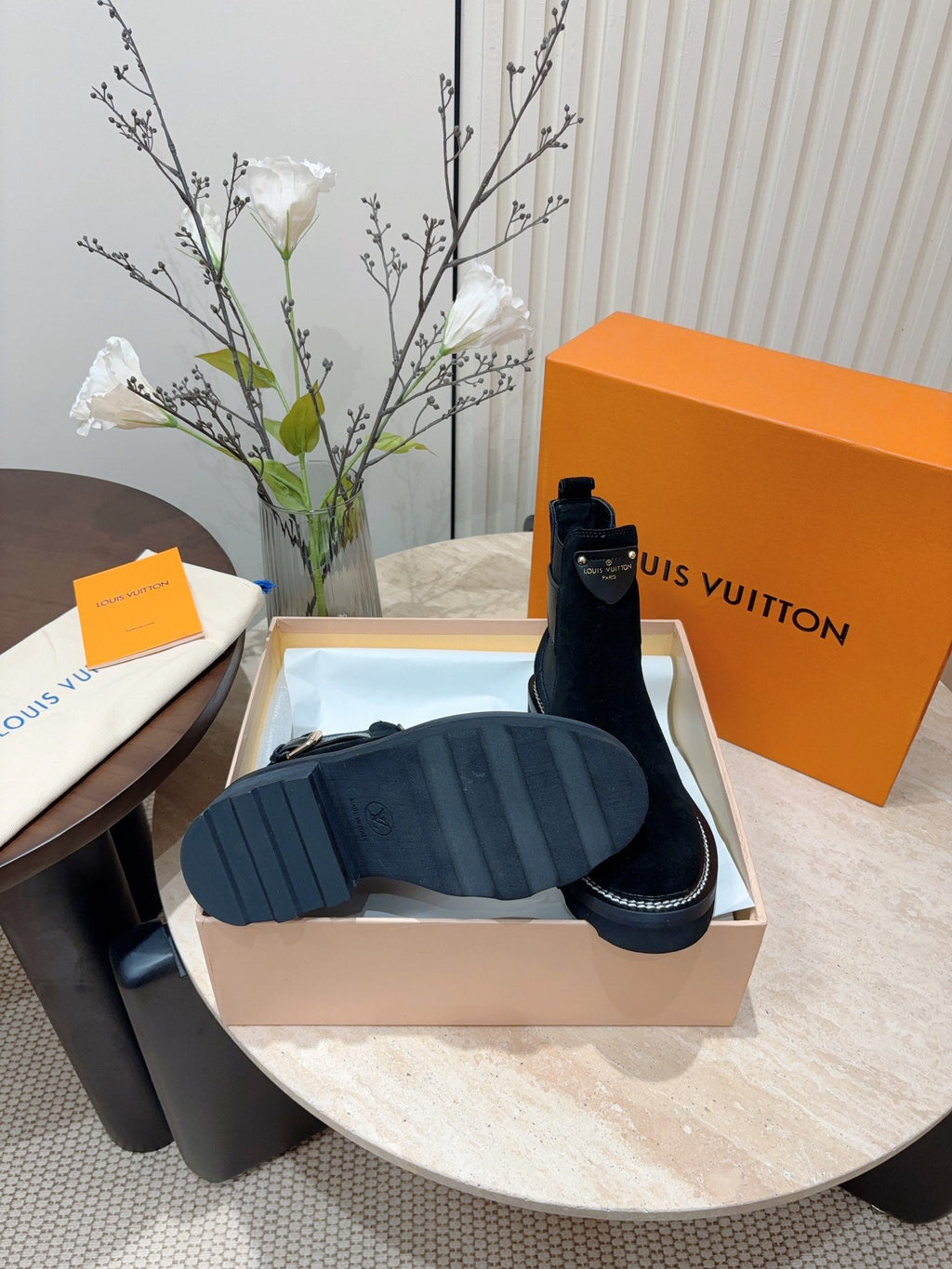 LV Beaubourg Ankle Boot Black Suede