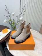 LV Beaubourg Ankle Boot Gray Brown Suede