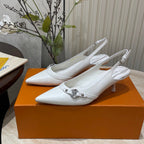 HIGH SLINGBACKS 5 CM IN WHITE CALFSKIN