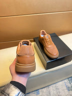 LV SNEAKERS IN RUSSET BROWN CALFSKIN AND SUEDE