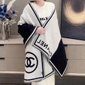 CC Scarf 190 CM In White Mix Black Cashmere And Wool 401998