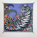 HM Tiger in Full Bloom 90 CM Light Purple Colorful  Cashmere and Silk 293066