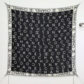 CC 25  Scarf 140CM White Black Cashmere 293084