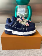 LV Trainer Maxi Sneaker Blue Charcoal Calfskin